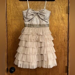 Deb Cream Layered Formal Homecoming/Prom Dress